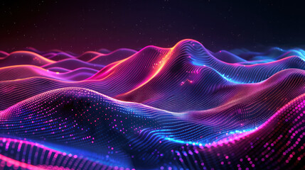 Computer generated image of a mountain range.Colourful digital background 