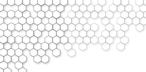 Abstract white background with hexagon and hexagonal background. Luxury white pattern with hexagons. abstract 3d hexagonal background with shadow. 3D futuristic abstract honeycomb mosaic background.