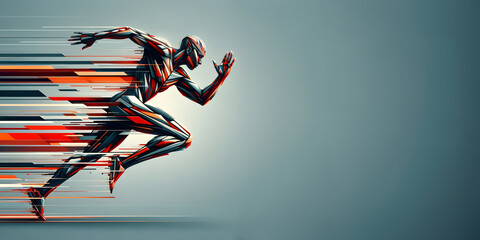 Speed and Strategy - High-Impact Runner Graphic in Stylized Motion
