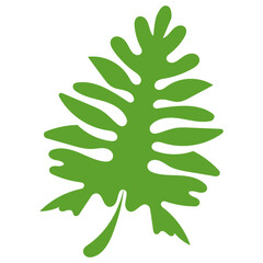 green leaves on a transparent background