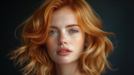 Fototapeta premium trendy women's hair styling blonde large curls. peach fuzz color, girl in profile with professional hair styling, back view