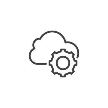 recommend clip art: Cloud computing service management line icon