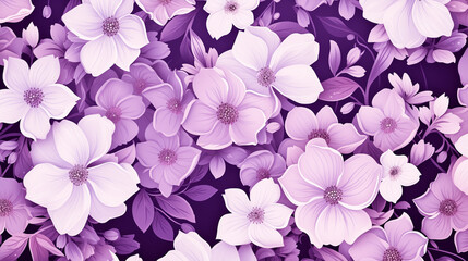 Beautiful flower pattern on purple background