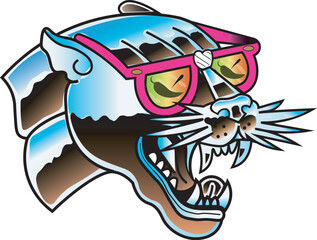 Pantera with pink glasses and peppers © marcherry