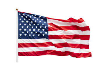 Obraz premium 3D illustration USA America flag on white isolated background PNG