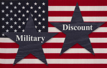  Military Discount with US flag with stars and stripe