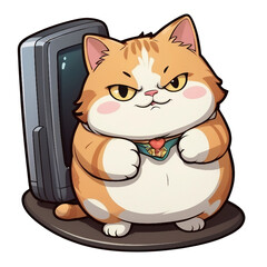 cute fat cat for stickers and t-shirts