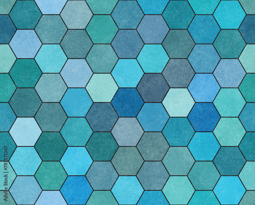 Poster retro blue hex abstract background