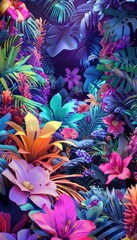 Summer Symphony 3D Abstract Florals in Bright, Cheerful Colors