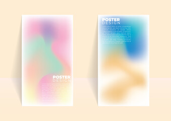 Fototapeta premium set of colorful gradient abstract poster design