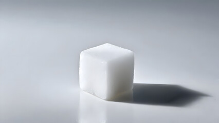 sugar cube on a white surface