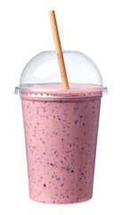 banana and blueberry smoothie with yogurt - obrazy, fototapety, plakaty