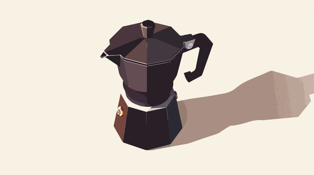 Black geyser coffee maker.moka pot vector illustration