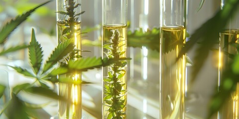 Research room extracts chemicals from marijuana to make medicine for medical use.