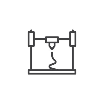 3D printer line icon