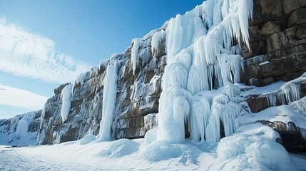Icicles on the mountain - obrazy, fototapety, plakaty