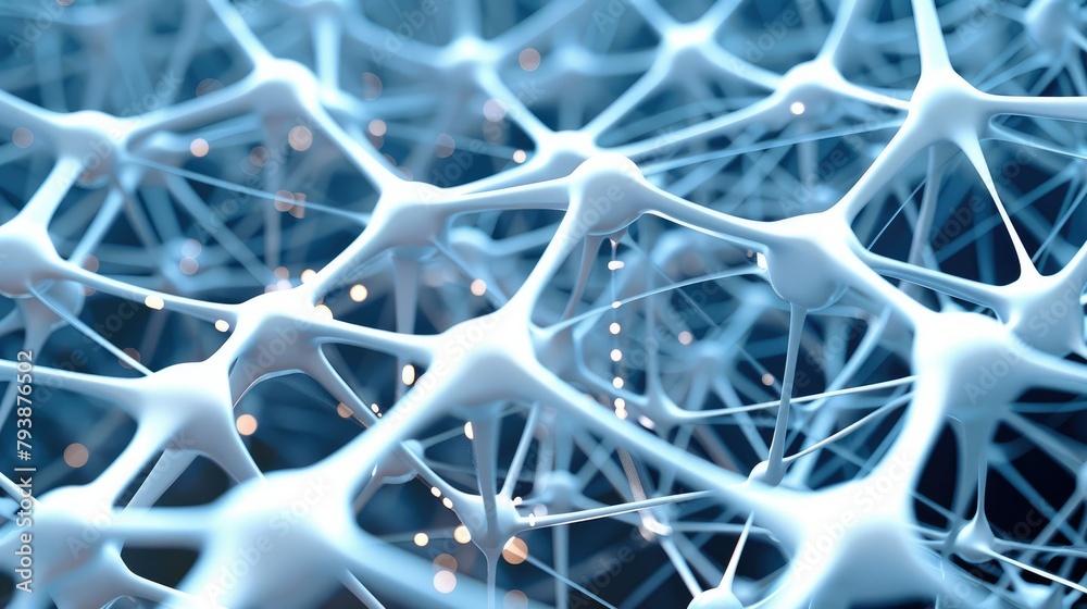 Poster A social science like abstract illustration of a network of distributed agents interacting with each other. Generative AI.
