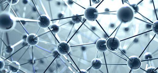 A social science like abstract illustration of a network of distributed agents interacting with each other. Generative AI.