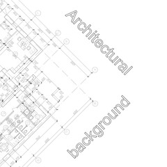Architectural modern background. Detailed floor plan. Vector blueprint.