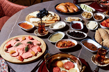 A sumptuous Turkish lunch, the menu of which presents a symphony of flavors. The menu includes...