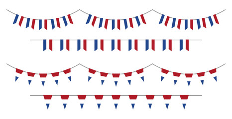 Garland with flags of Netherlands. Bunting set on transparent background.