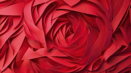 red color paper cut abstract background 