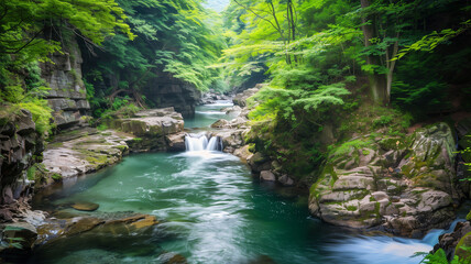 Naklejka premium 夏の渓谷