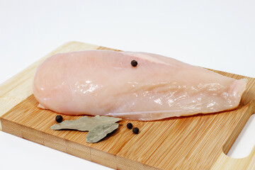 fresh and raw chicken fillet ready to cook