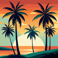 Sandy Shorelines, Tropical Sunset Serenity - A Beachside Escape