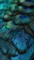Obraz premium Vibrant Iridescent Bird Feather Macro Detail