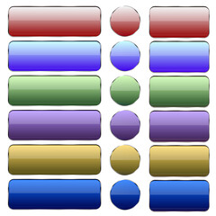 Set of colored web buttons.