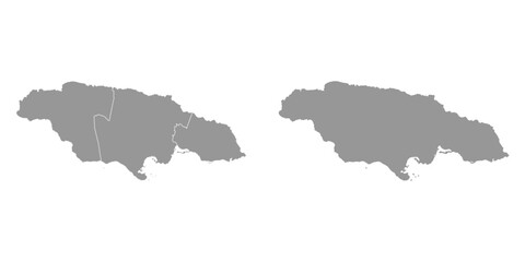Jamaica map with counties. Vector illustration.