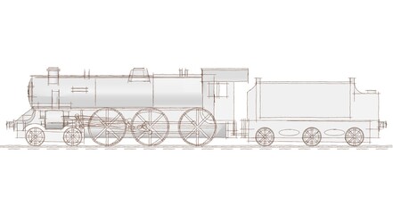 locomotive vintage machinery 3D illustration