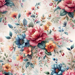 Flower wall wallpaper