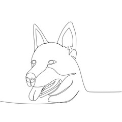 Australian Cattle Dog, dog breed, shepherd dog, companion dog one line art. Continuous line drawing of friend, dog, doggy, friendship, care, pet, animal, family, canine.