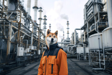 man with welsh corgi head