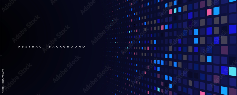 Aufkleber Abstract Technology Digital Circles of Particles. Futuristic Background. Big Data Visualization. Cyber Concept.
