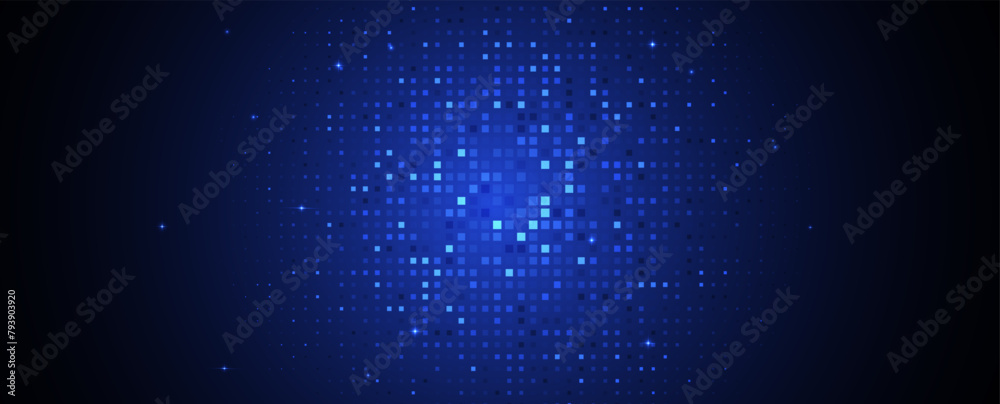 Poster Abstract Technology Digital Circles of Particles. Futuristic Background. Big Data Visualization. Cyber Concept.
