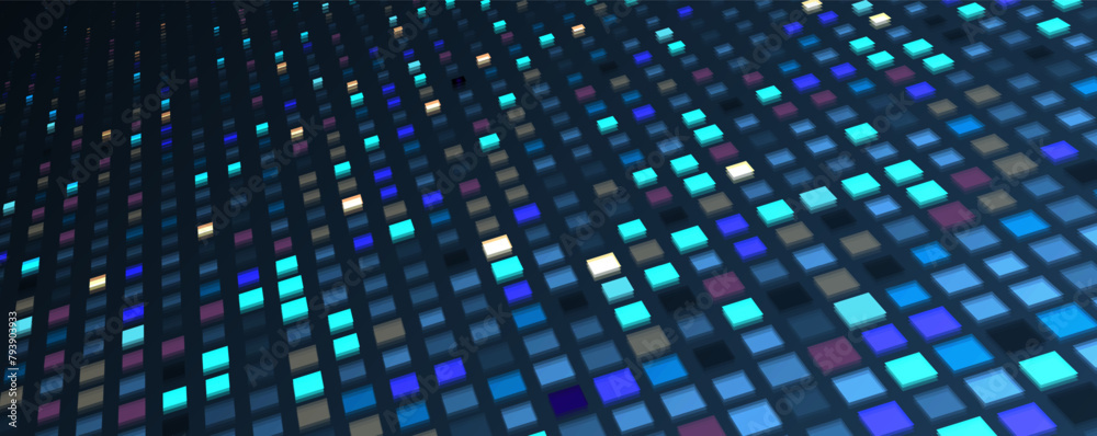Poster Abstract Technology Digital Circles of Particles. Futuristic Background. Big Data Visualization. Cyber Concept.