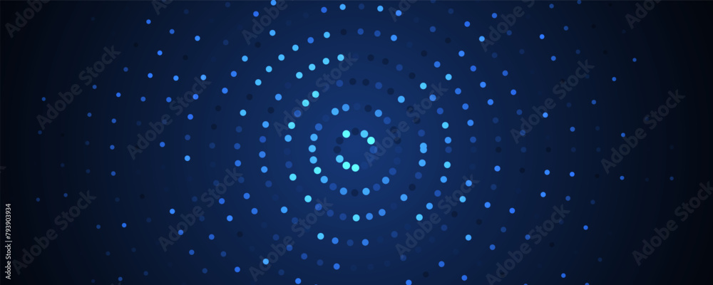 Aufkleber Abstract Technology Digital Circles of Particles. Futuristic Background. Big Data Visualization. Cyber Concept.
