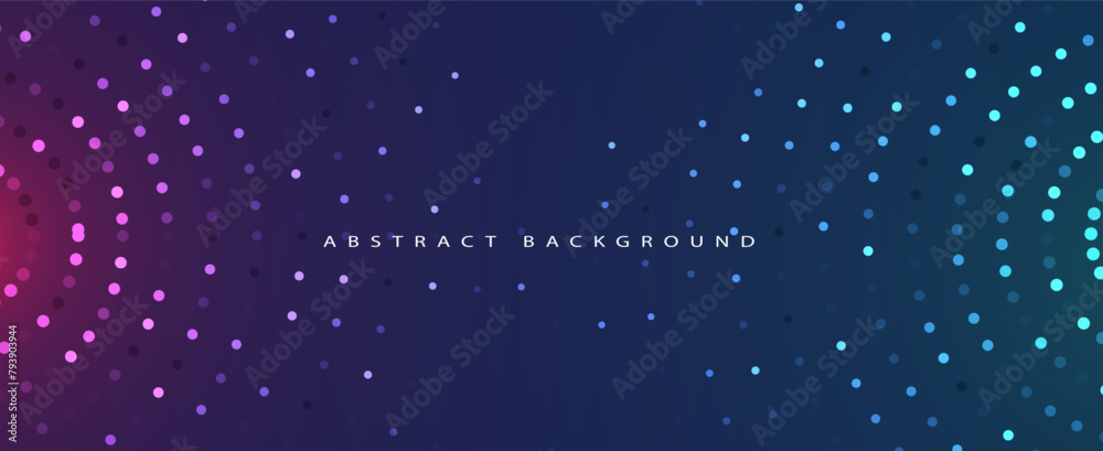 Poster Abstract Technology Digital Circles of Particles. Futuristic Background. Big Data Visualization. Cyber Concept.