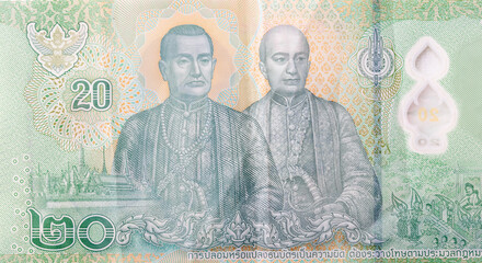 Portrait of the king for 20 Thai Baht