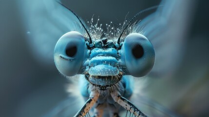 The appearance of a blue damselfly