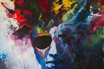 Expressive Abstract Painting Capturing the Emotional Extremes of Bipolar Disorder