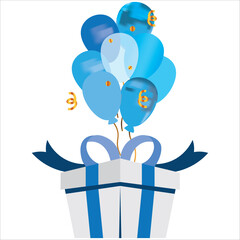 gift and balloons icon vector illustration symbol
