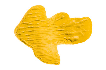 Shiny yellow brush watercolor painting isolated on transparent background. watercolor png