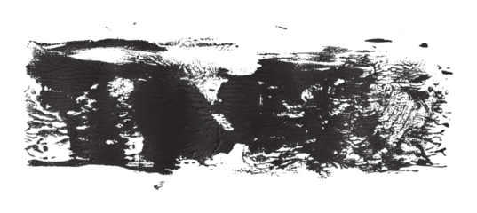 Shiny black brush watercolor painting isolated on transparent background. watercolor png