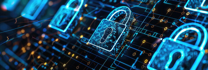 A computer screen displaying a lock icon, indicating data protection or restricted access