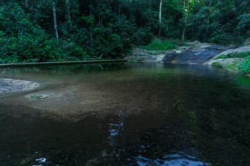 A water supply dam for the city of Rio de Janeiro within the Tijuca National Park, which can now be visited by tourists and hikers on trails through the Atlantic Forest.