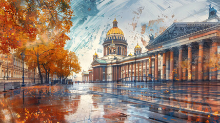 Kazan Cathedral in Saint Petersburg Russia. 